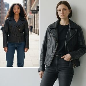 Peruzzi Florentine Tanned Handmade Black Leather Jacket Made in Italy 🇮🇹